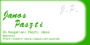 janos paszti business card